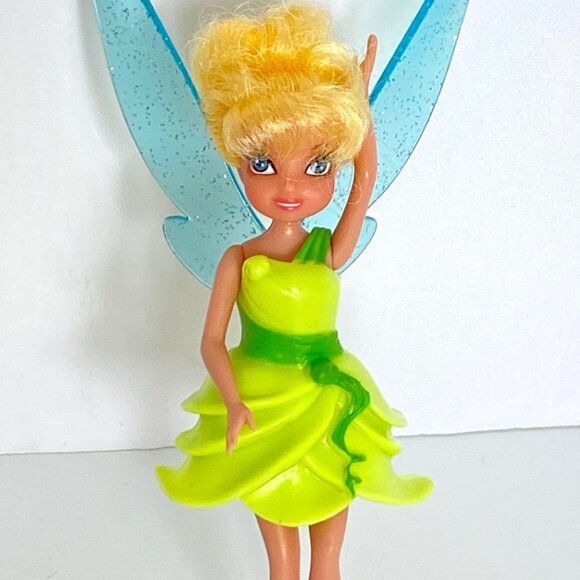 2011 Disney Fairies Tinkerbell Green One Shoulder Plastic Dress Tink Pixie Hollo - Picture 2 of 6